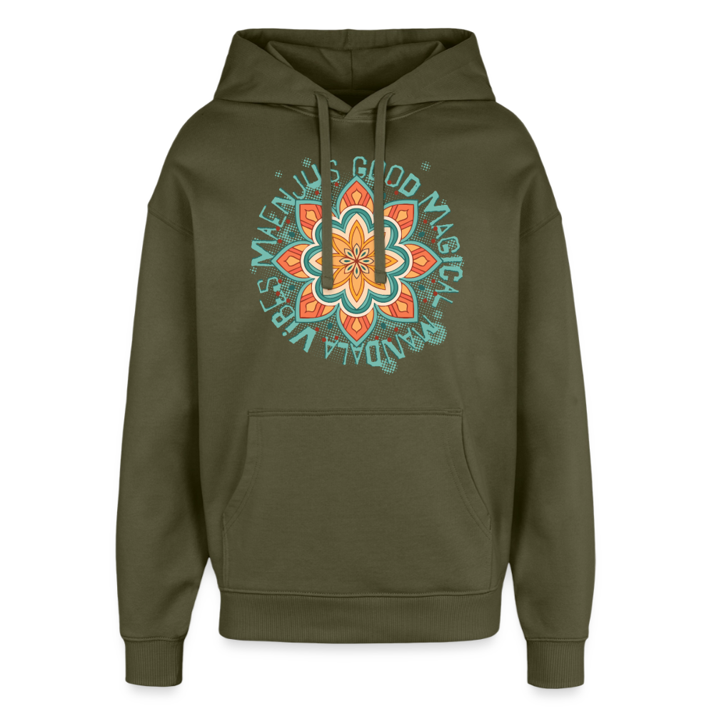 Mandala Türkis Design – Oversized Unisex Hoodie - Khaki