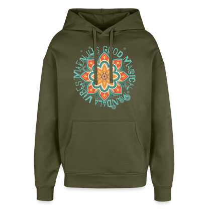 Mandala Türkis Design – Oversized Unisex Hoodie - Khaki