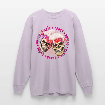 Party Skull Design Pink – Oversized Langarmshirt - verblasstes Lila
