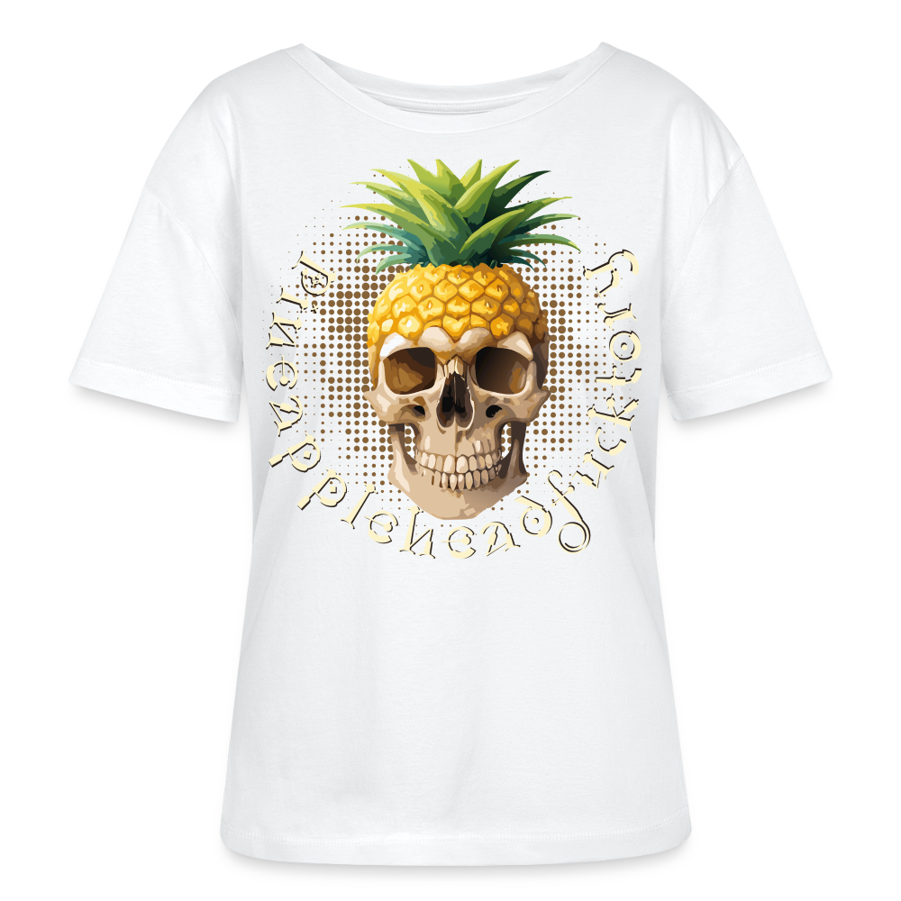 Pineapple Skull Design - Rundhals Frauen Bio-T-Shirt - Weiß