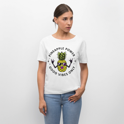Pineapple Power Design – Rundhals Frauen Bio-T-Shirt - Weiß