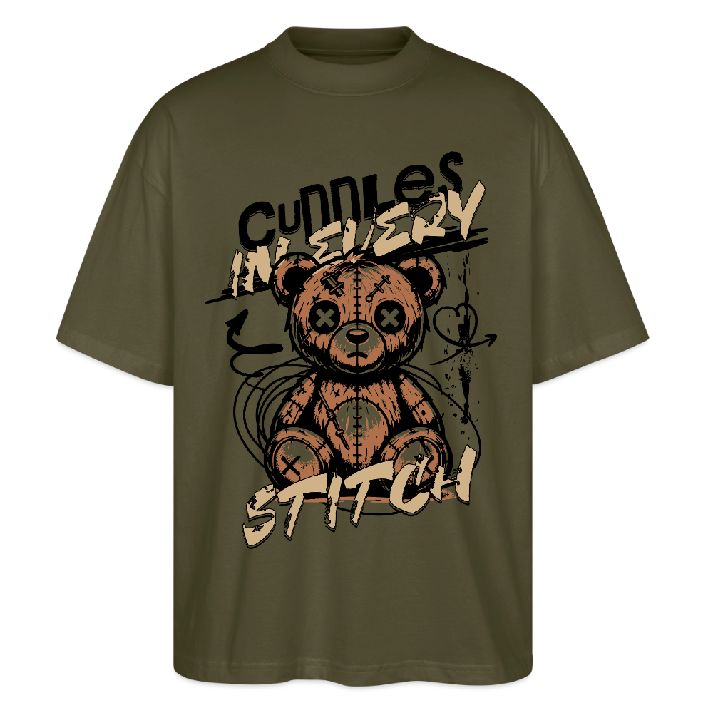 Bear Design – Oversized Unisex Bio T-Shirt - Khaki