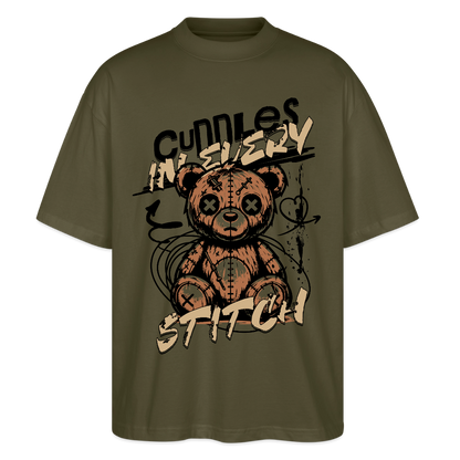 Bear Design – Oversized Unisex Bio T-Shirt - Khaki