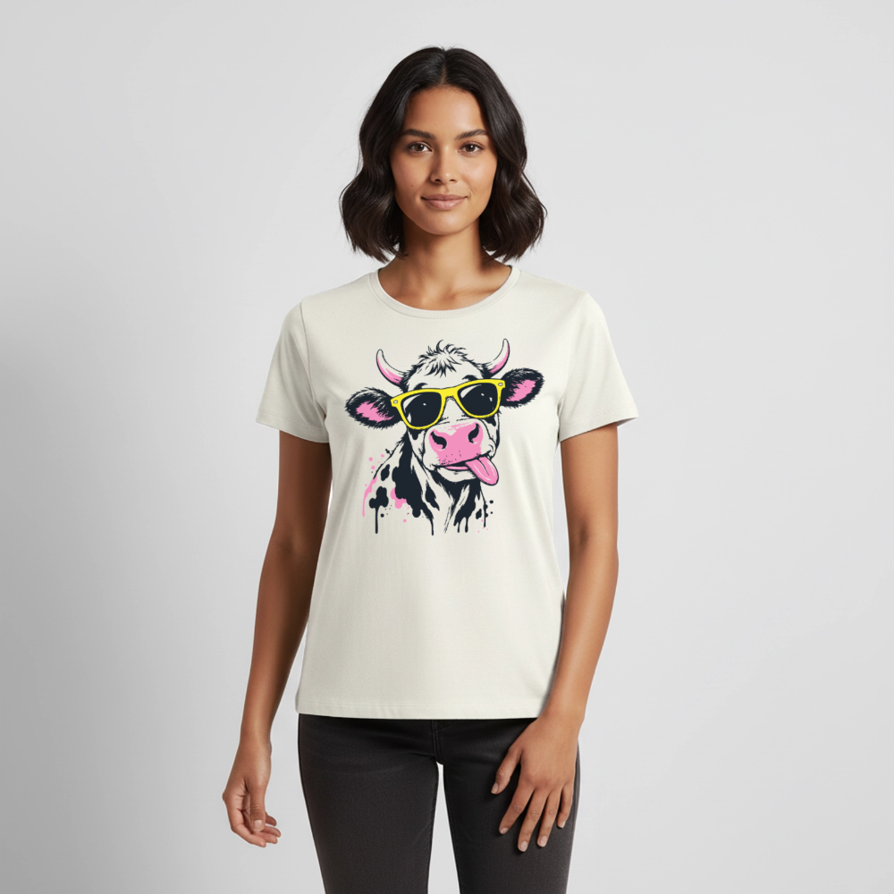 Street Cow Design – Frauen Premium T-Shirt - Naturweiß