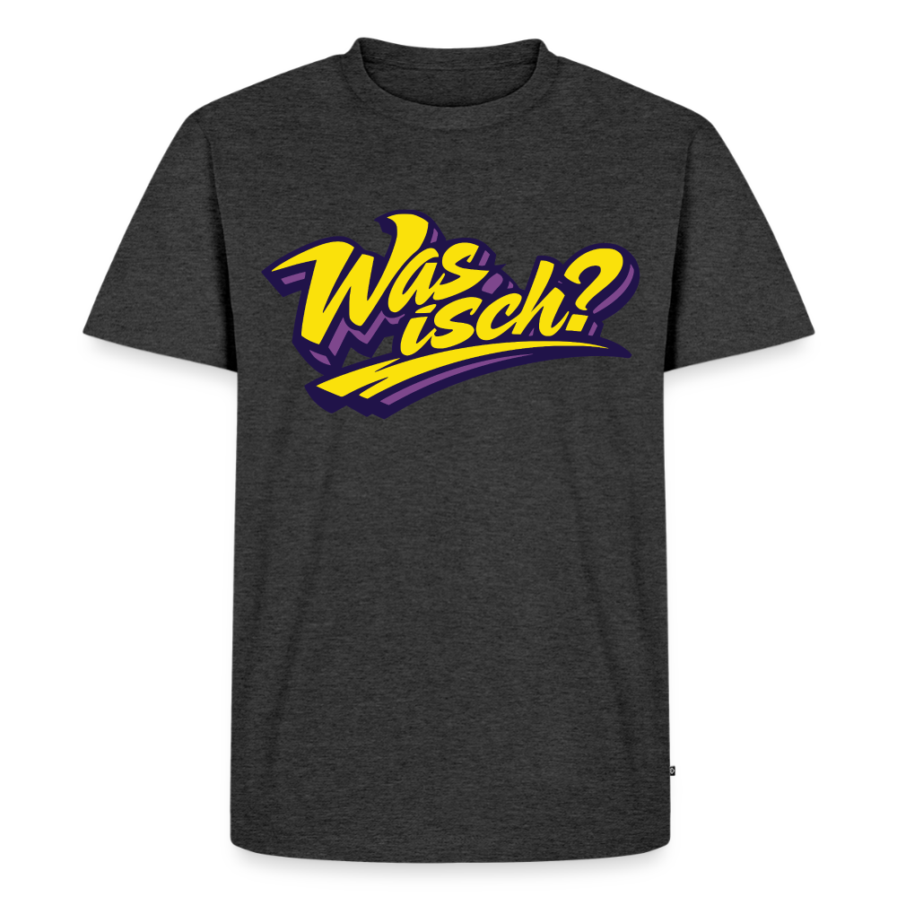Was isch? Design – Männer Premium T-Shirt - Anthrazit meliert