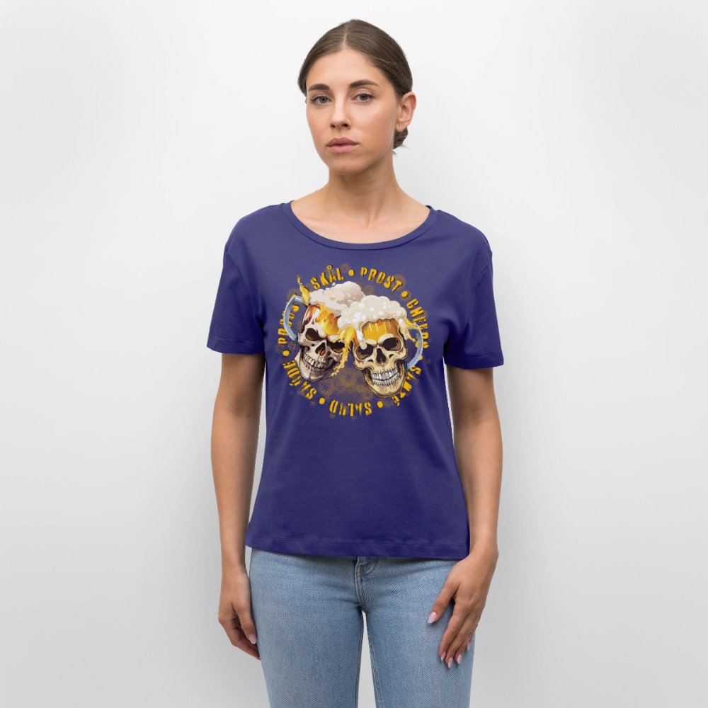 Party Skull Design – Rundhals Frauen Bio-T-Shirt - Dämmerung