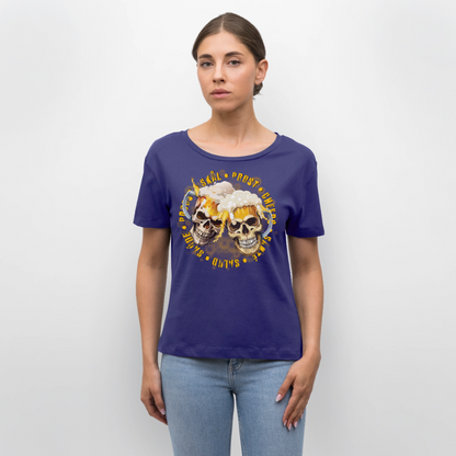 Party Skull Design – Rundhals Frauen Bio-T-Shirt - Dämmerung