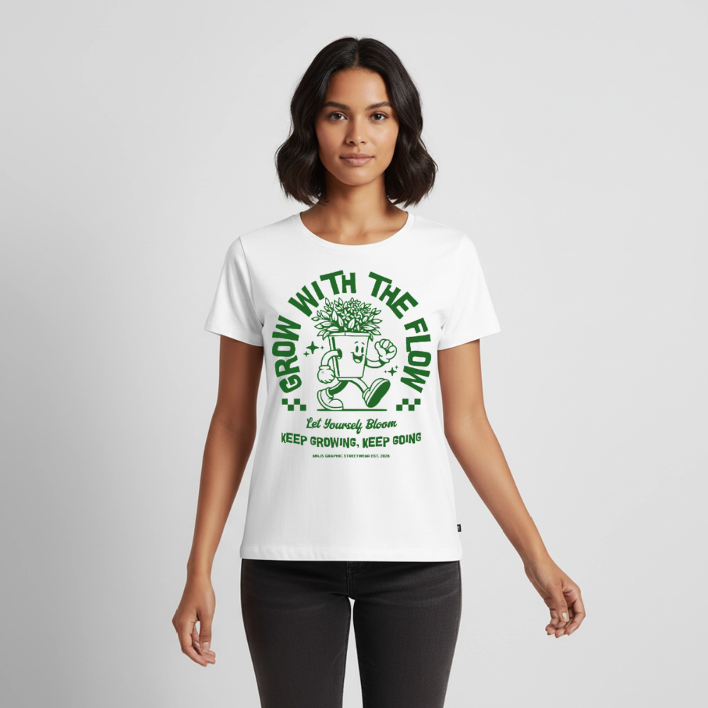 Keep Growing Design – Frauen Premium T-Shirt - Weiß