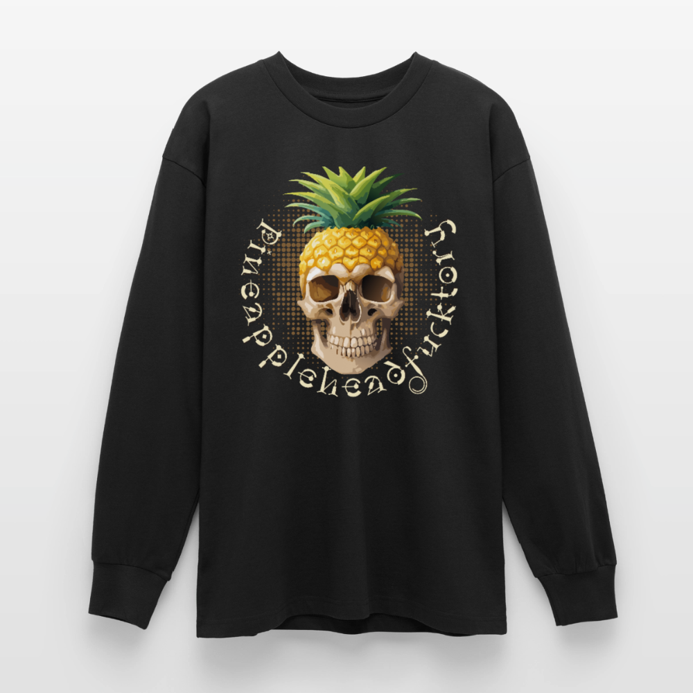 Pineapple Skull Design - Oversized Langarmshirt - Schwarz