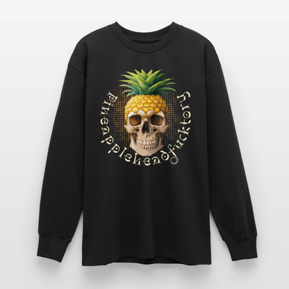 Pineapple Skull Design - Oversized Langarmshirt - Schwarz
