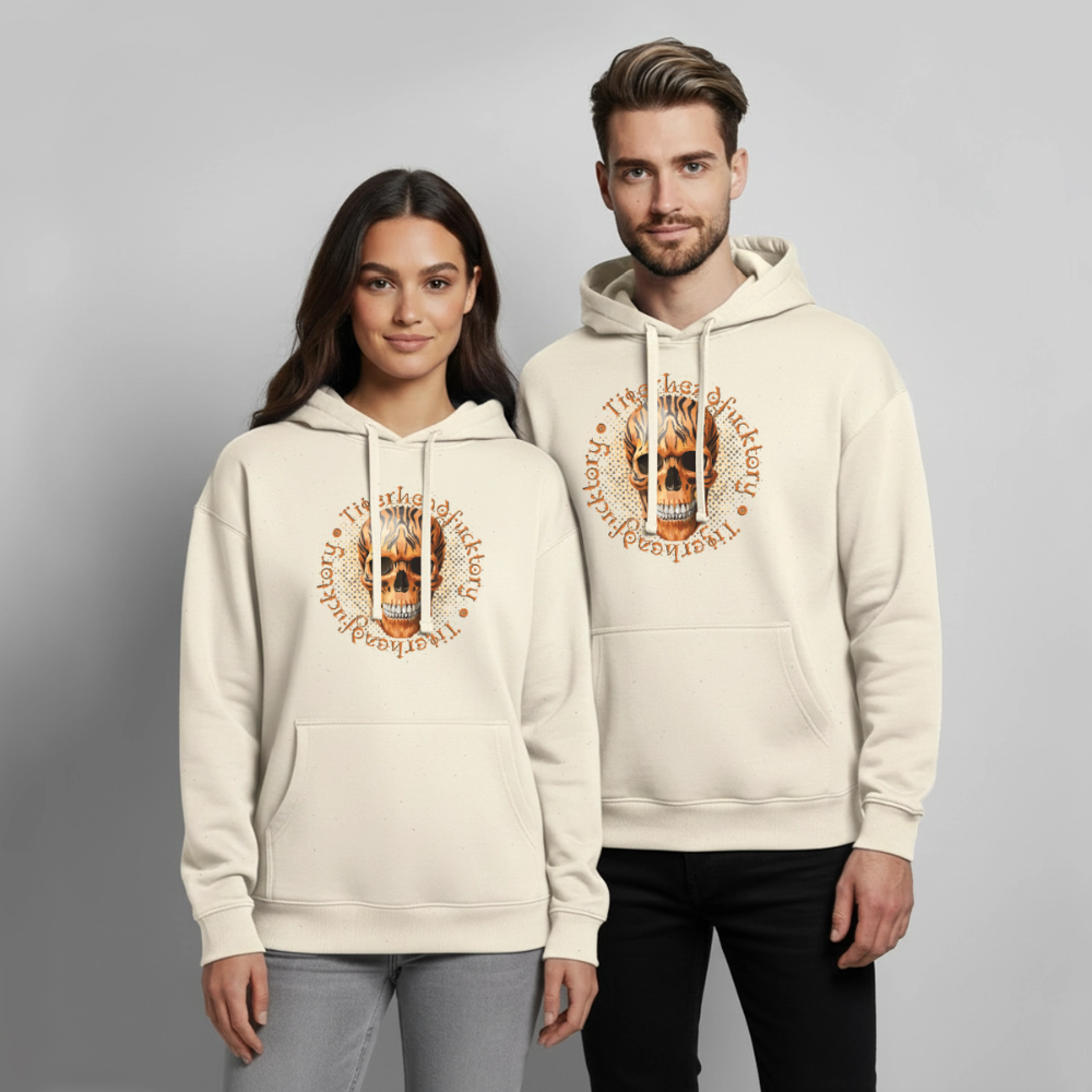 Tiger Skull Design – Oversized Unisex Hoodie - Natur
