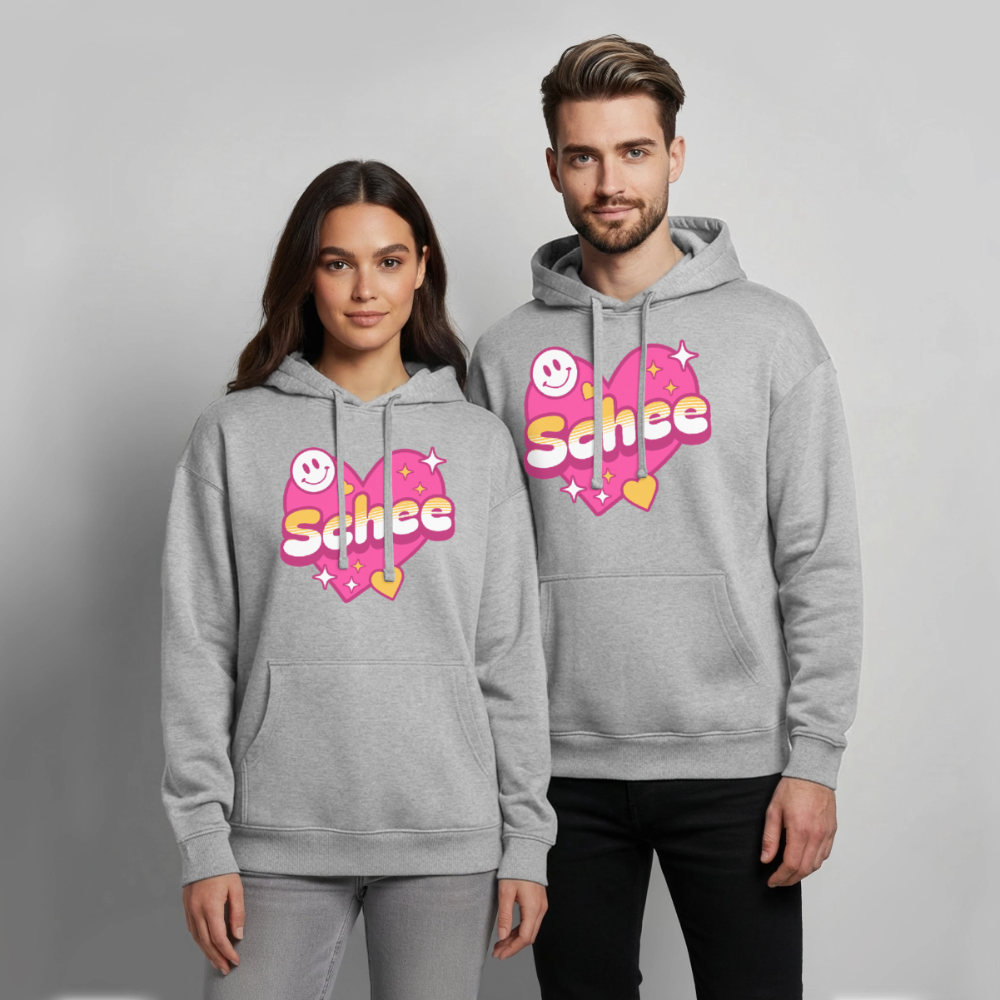 Schnee Design – Oversized Unisex Hoodie - Grau meliert