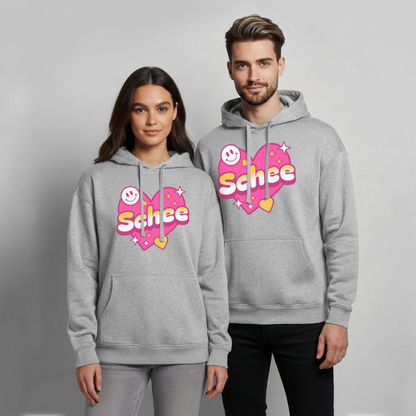 Schnee Design – Oversized Unisex Hoodie - Grau meliert