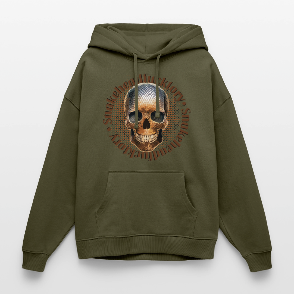 Snake Skull Design – Oversized Unisex Hoodie - Khaki