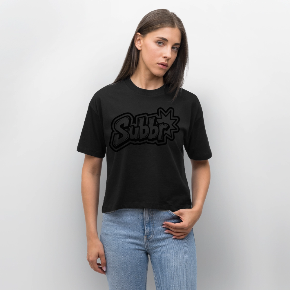Subbr Design – Frauen Boxy Bio-T-Shirt - Schwarz