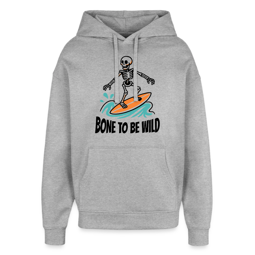 Bone to be Wild Design – Oversized Unisex Hoodie - Grau meliert
