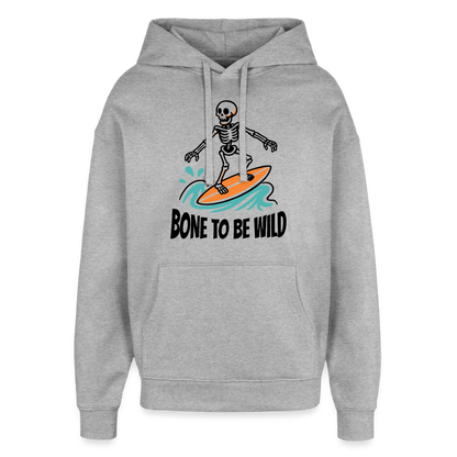 Bone to be Wild Design – Oversized Unisex Hoodie - Grau meliert
