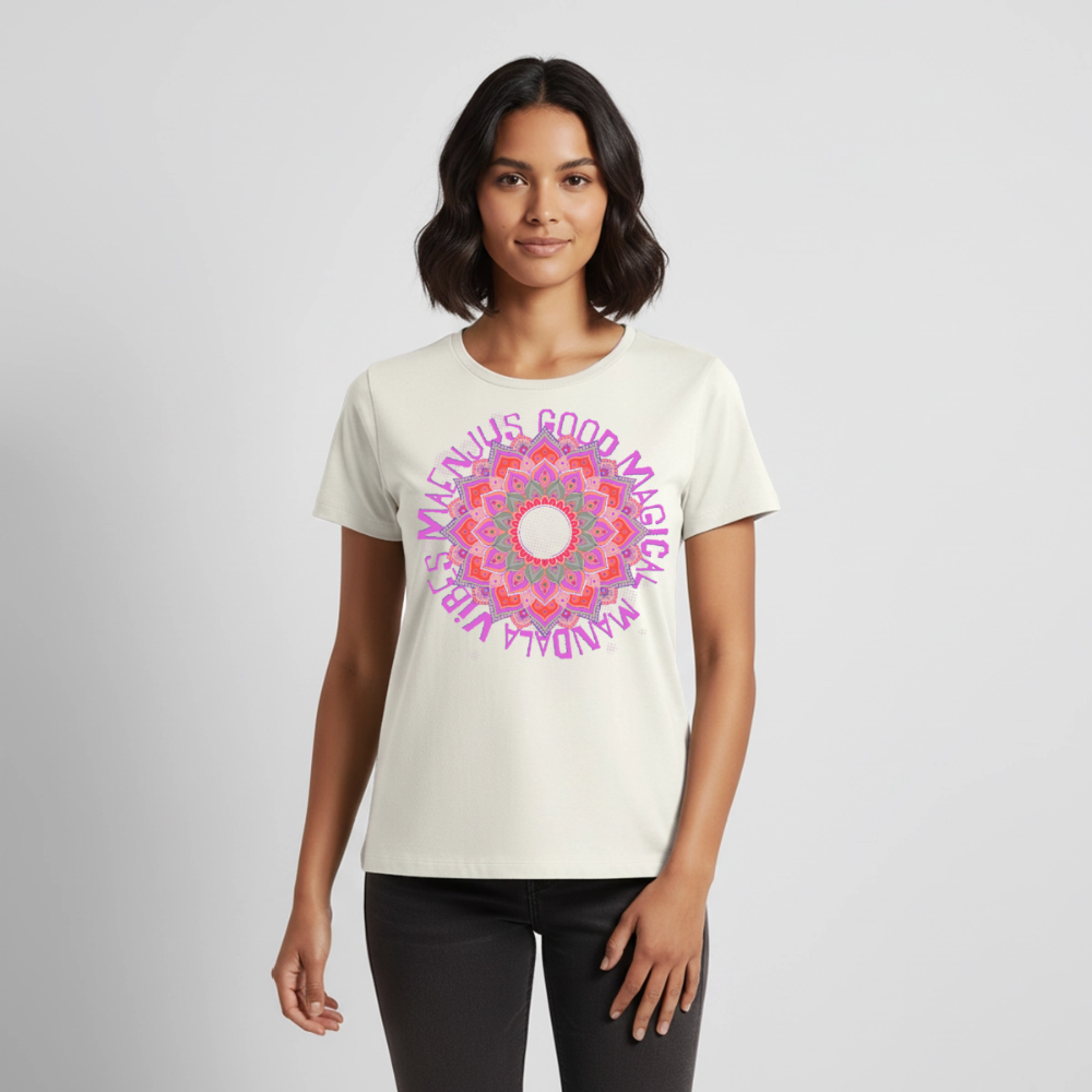 Mandala Pink Design – Frauen Premium T-Shirt - Naturweiß