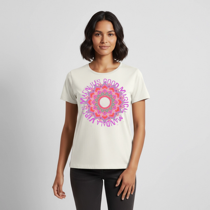 Mandala Pink Design – Frauen Premium T-Shirt - Naturweiß
