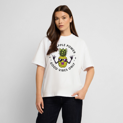 Pineapple Power Design – Oversized Unisex Bio T-Shirt - Weiß