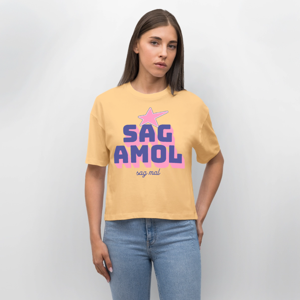 Sagamol Design – Frauen Boxy Bio-T-Shirt - Mispel