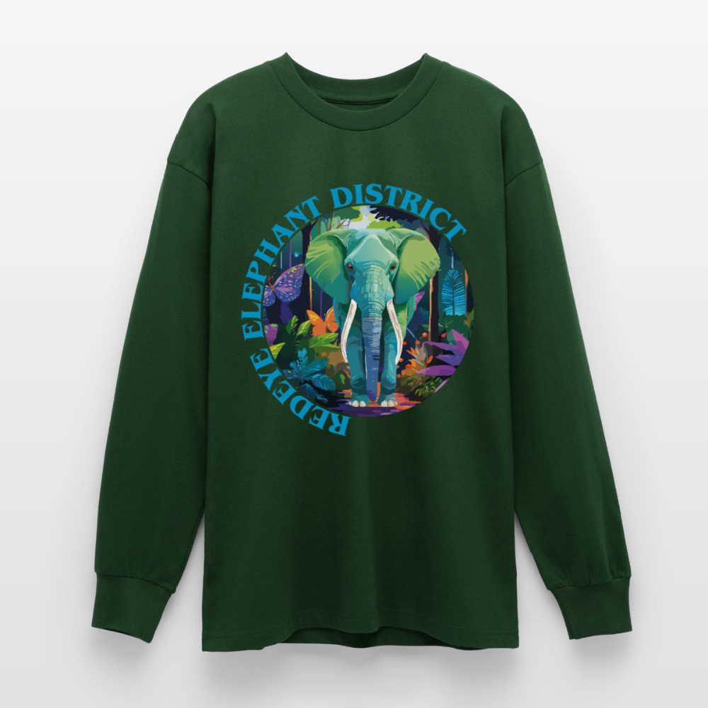 Elephant Design – Oversized Langarmshirt - Flaschengrün