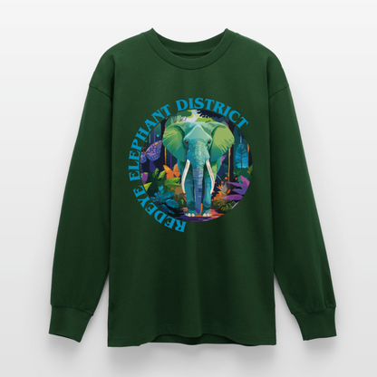 Elephant Design – Oversized Langarmshirt - Flaschengrün