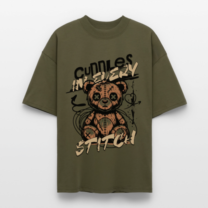 Bear Design – Oversized Unisex Bio T-Shirt - Khaki