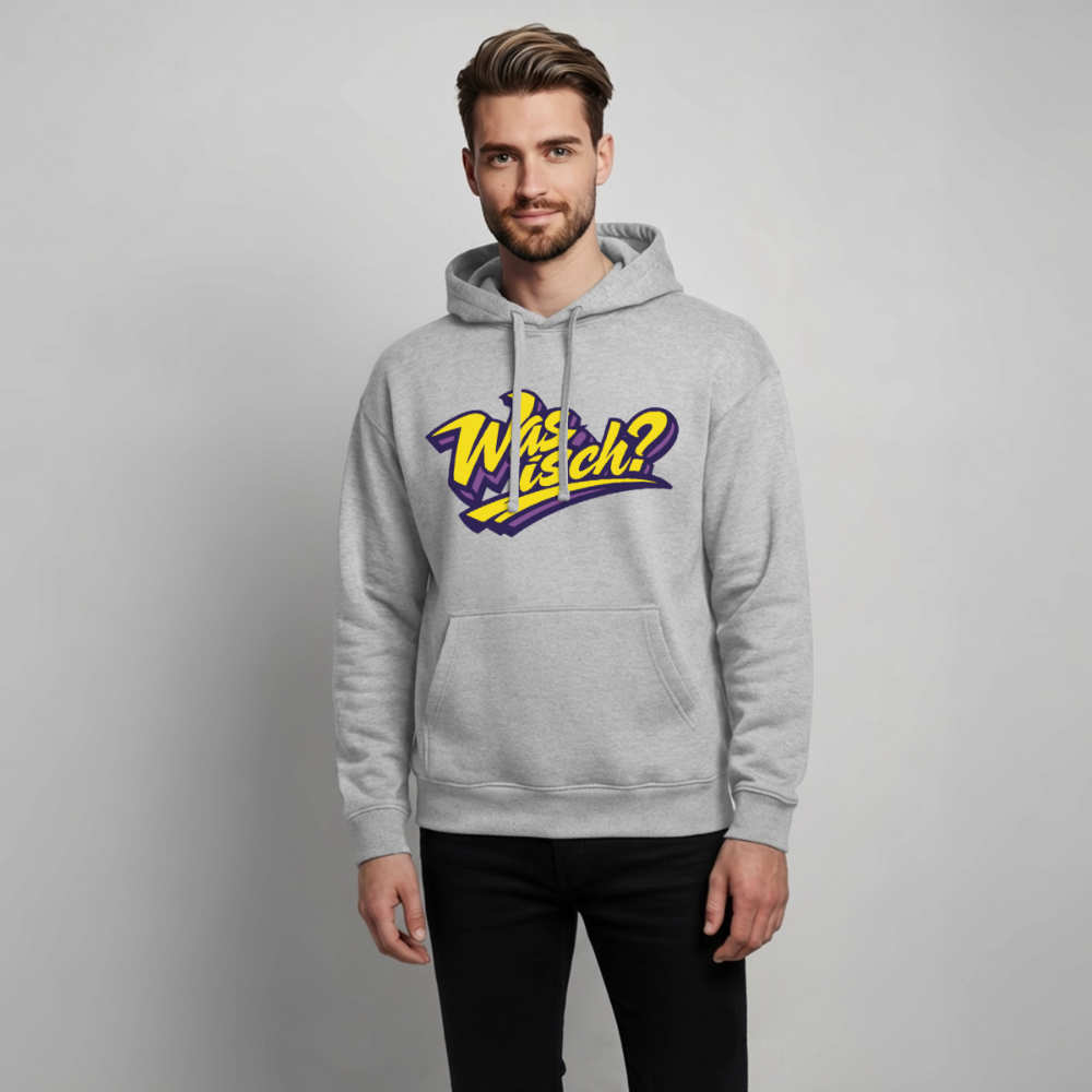 Was isch? Design – Oversized Unisex Hoodie - Grau meliert