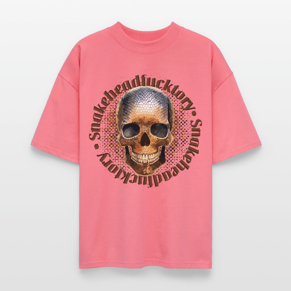 Snake Skull Design – Oversized Unisex Bio T-Shirt - Pink 