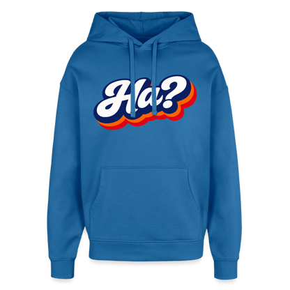 Ha? Design – Oversized Unisex Hoodie - Achtsames Blau