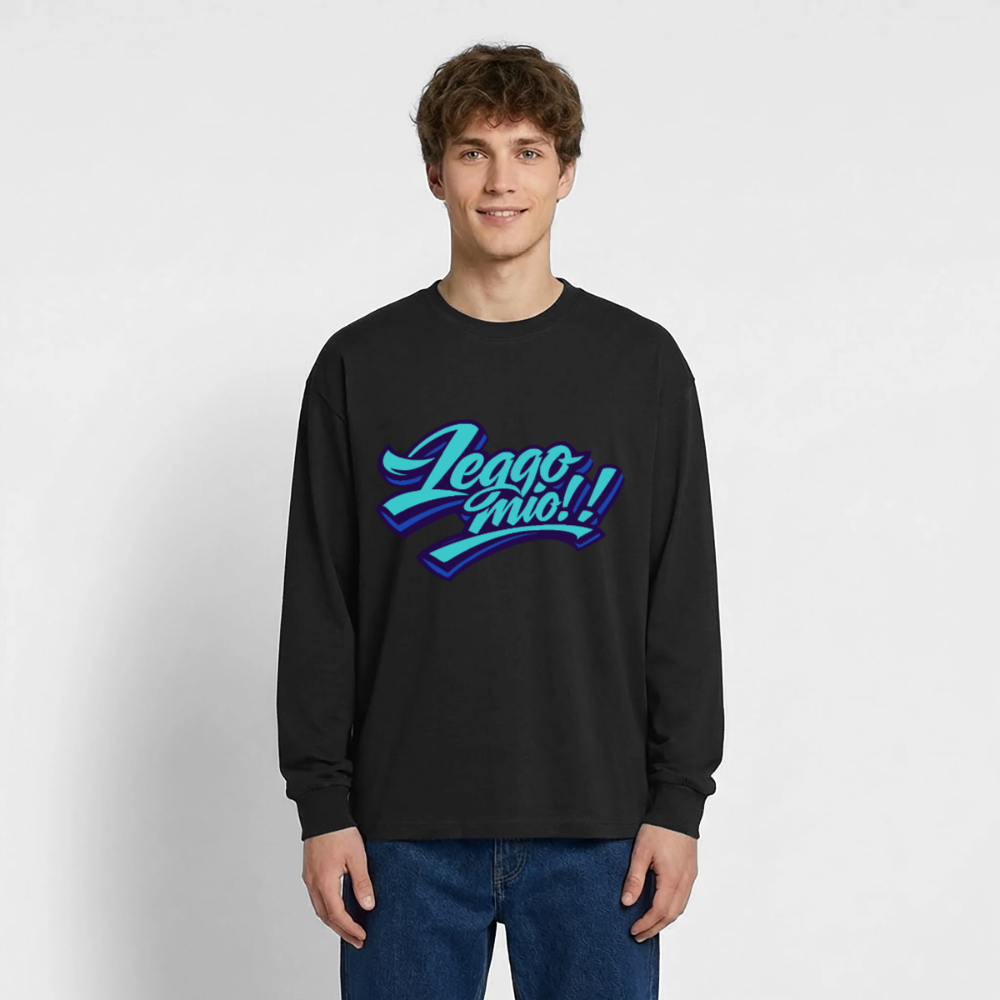 Leggomio Design – Oversized Langarmshirt - Schwarz