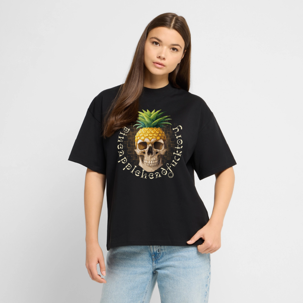 Pineapple Skull Design - Oversized Unisex Bio T-Shirt - Schwarz