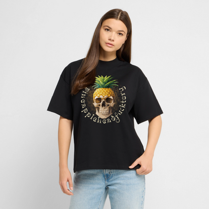 Pineapple Skull Design - Oversized Unisex Bio T-Shirt - Schwarz