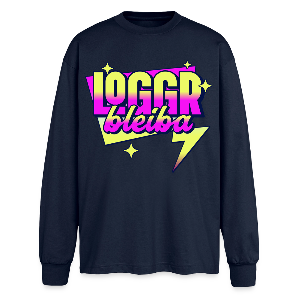 Logger bleibt Design – Oversized Langarmshirt - Navy