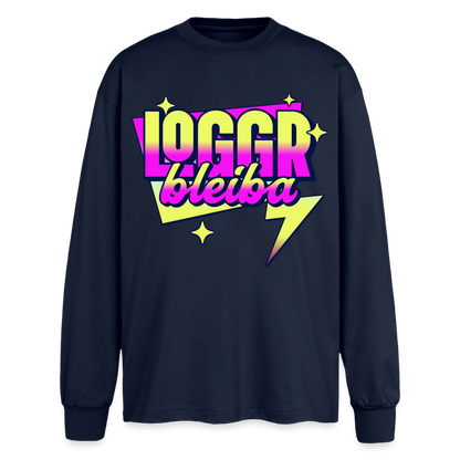 Logger bleibt Design – Oversized Langarmshirt - Navy