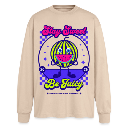 Stay Sweet Design – Oversized Langarmshirt - Sand