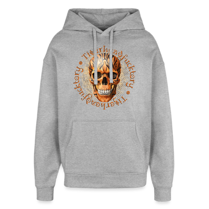 Tiger Skull Design – Oversized Unisex Hoodie - Grau meliert