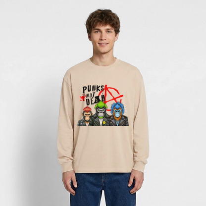 Punks Not Dead Design – Oversized Langarmshirt - Sand