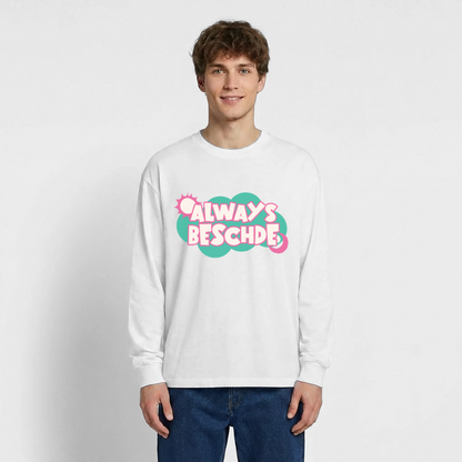 Always Beschied Design – Oversized Langarmshirt - Weiß