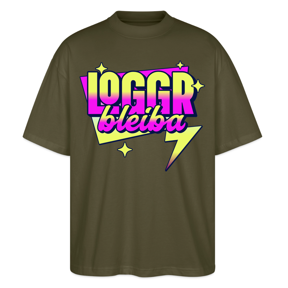 Logo bleibt Design – Oversized Unisex Bio T-Shirt - Khaki