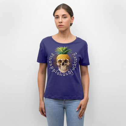 Pineapple Skull Design - Rundhals Frauen Bio-T-Shirt - Dämmerung