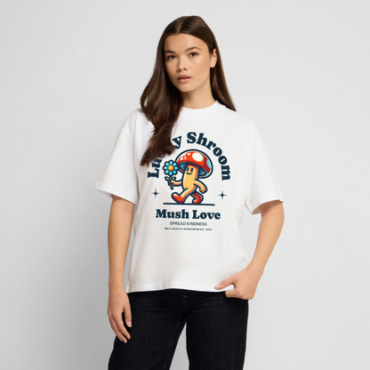 Lucky Shroom Design – Oversized Unisex Bio T-Shirt - Weiß