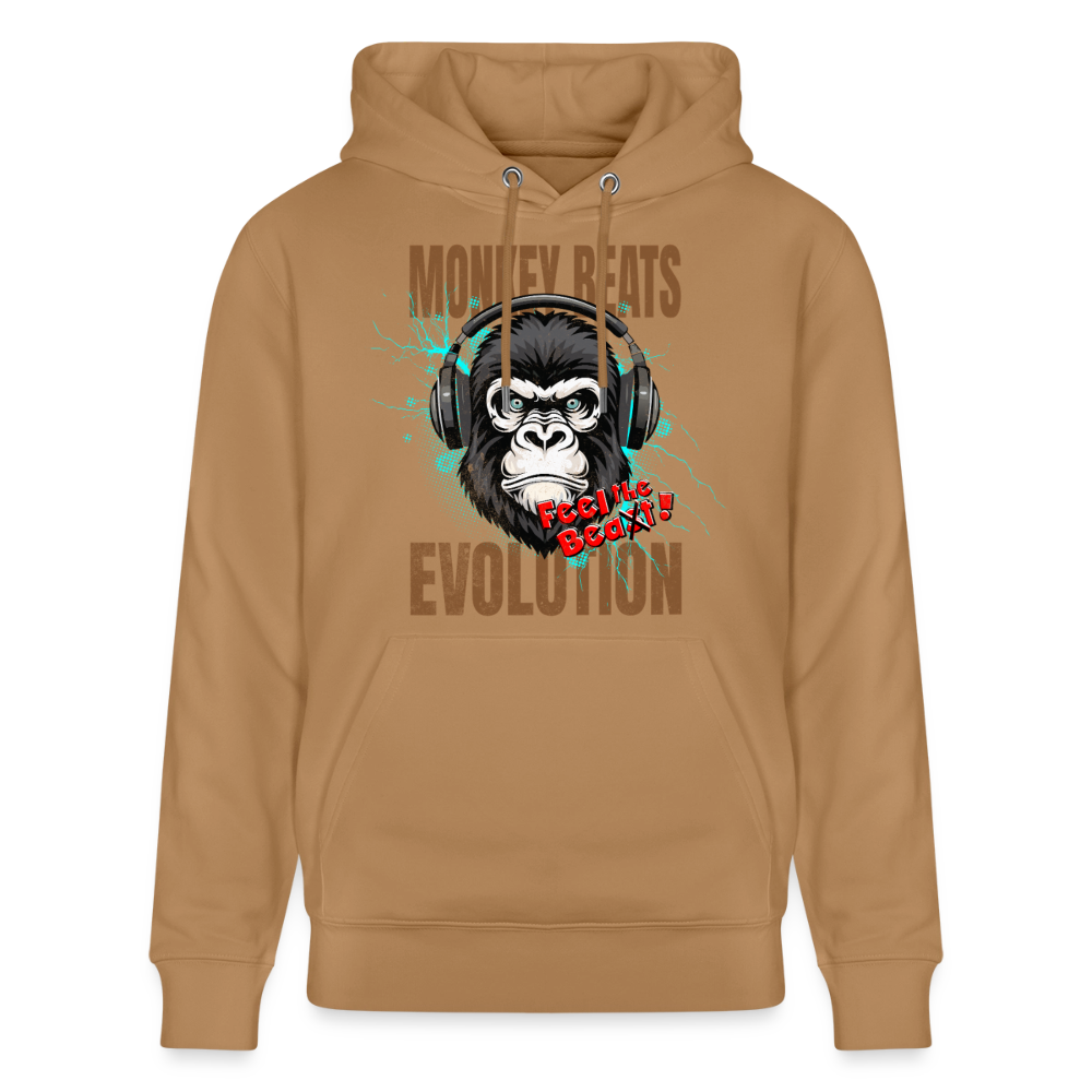 Monkey Beats Design – Unisex Bio-Hoodie - Karamell 