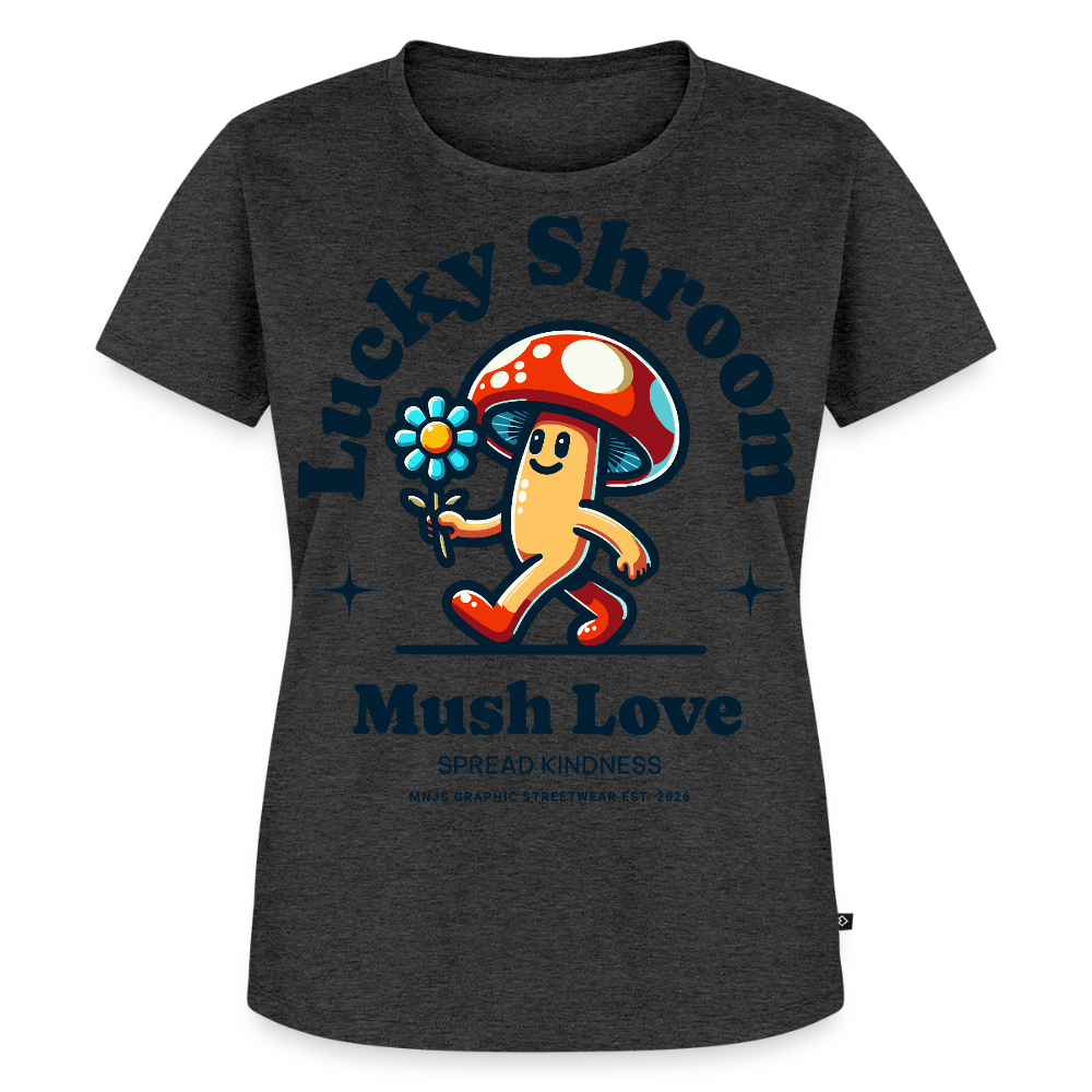 Lucky Shroom Design – Frauen Premium T-Shirt - Anthrazit meliert