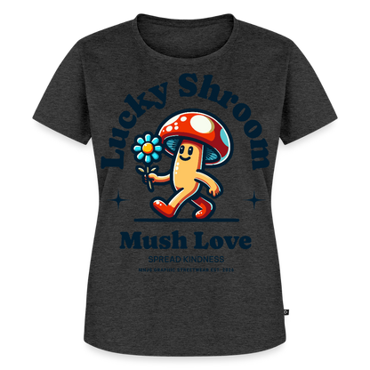 Lucky Shroom Design – Frauen Premium T-Shirt - Anthrazit meliert
