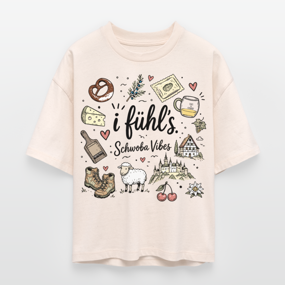 Alb Liebe Design – Frauen Boxy Bio-T-Shirt - Natur