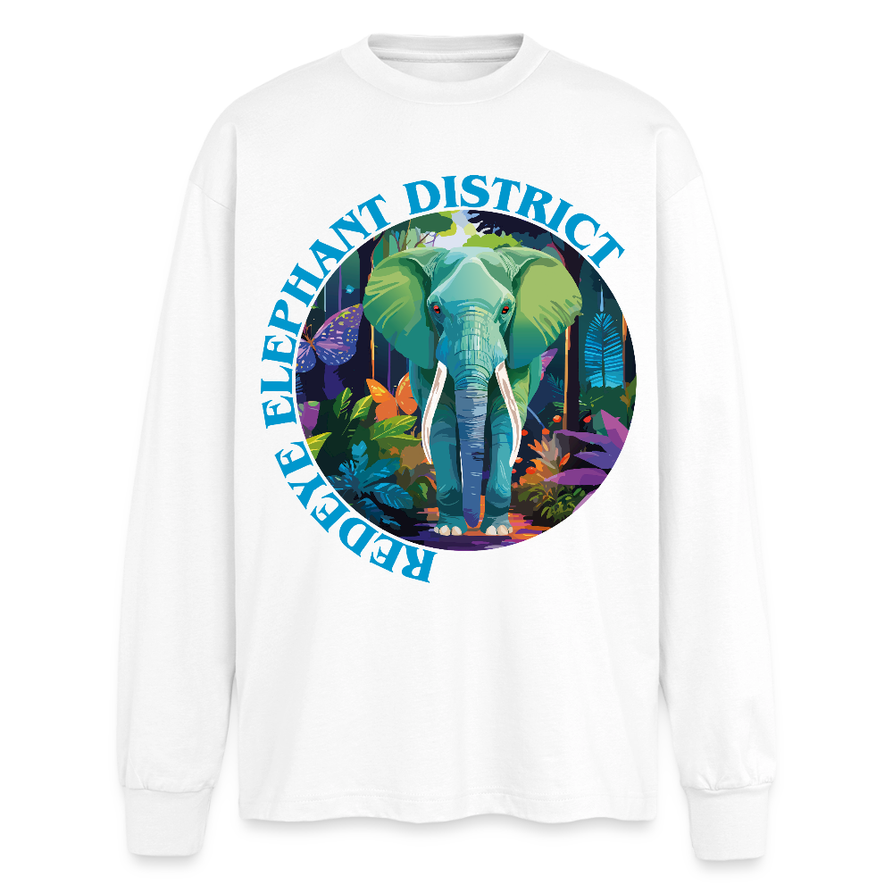 Elephant Design – Oversized Langarmshirt - Weiß