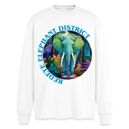 Elephant Design – Oversized Langarmshirt - Weiß