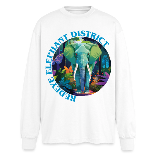 Elephant Design – Oversized Langarmshirt - Weiß